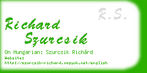 richard szurcsik business card